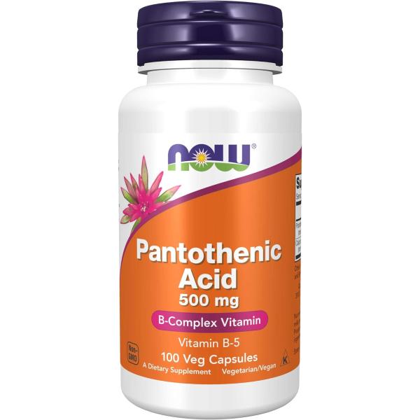 NOW Foods 社 パントテン酸 500mg ベジカプセル100粒入り 1本 サプリメント
