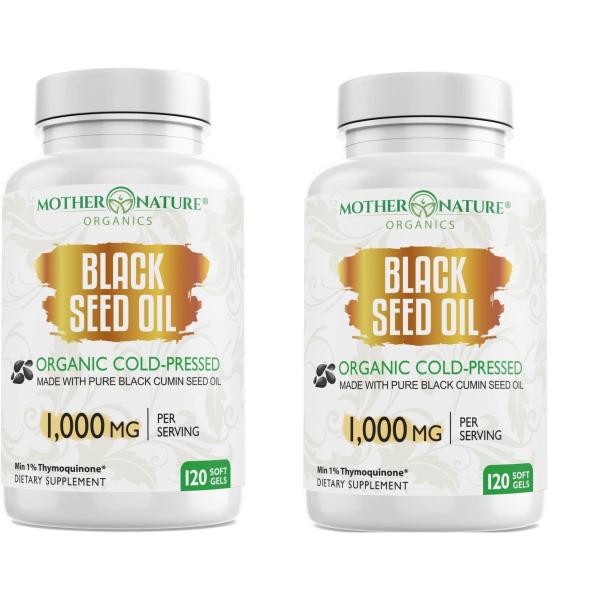ブラック シード オイル カプセル - オーガニック コールドプレス クミンブラックシード 液体クミン オイル - 2粒あたりブラック シードが1000mgとオメガ 3が0,5%、オメガ6が58.2%、オメガ9 が24%が含まれてるサプリメ...