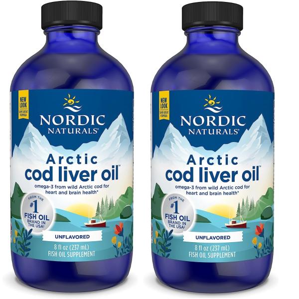 「お得な2本セット」NORDIC NATURALS社　アークティック コッド リバーオイル リキッド 風味なし 8fl.oz  (237 ml)×2本 液体サプリメント