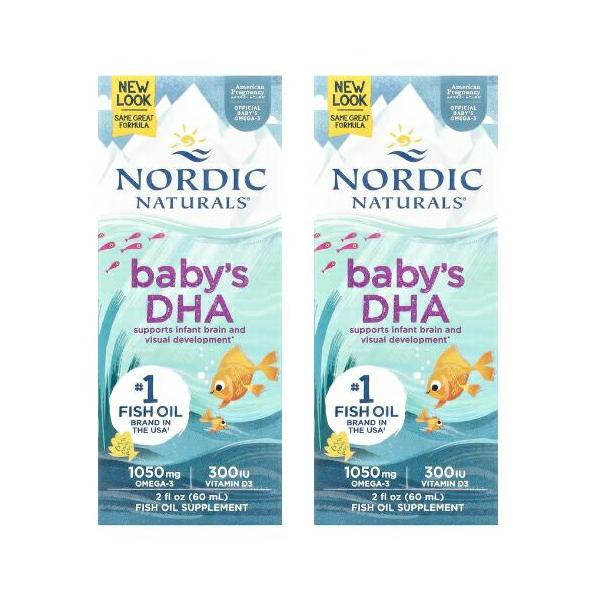 「お得な2個セット」NORDIC NATURALS社　ベビーズ DHA ビタミンD3入り 2oz ×2個 サプリメント