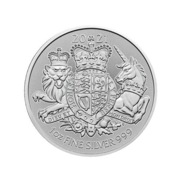 新品　英国2021年「英国王室の紋章・ライオン・ユニコーン」純銀 1オンス 2021年 (新品) イギリス「 英国王室の紋章・ライオン