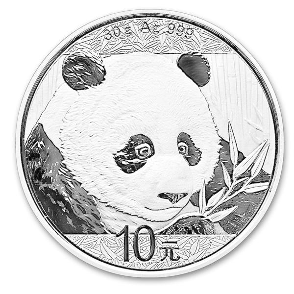 保証書・カプセル付き] 2018年 (新品) 中国「パンダ」純銀 30グラム