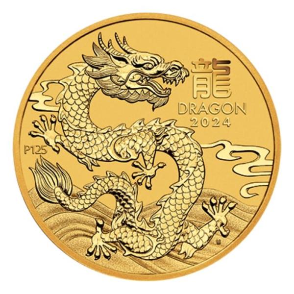2024年 オーストラリア「干支 十二支・辰年 龍年」純銀 1オンス 銀貨 保証書・カプセル付き] 2024年 (新品) オーストラリア「干支 十二支