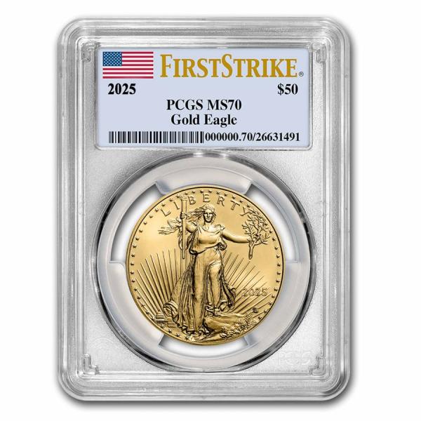 アメリカ　イーグル　銀貨　PCGS ファーストストライク　MS69 2025年 2025 (P) American Silver Eagle, PCGS MS69, First Strike