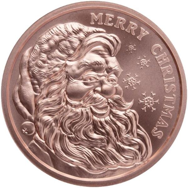 商品名 : 2021年 (新品) アメリカ「メリークリスマス・サンタ」純銅 赤金 1常衡オンス メダル品位    : 99.9％の純銅重量    : 1常衡オンス　(28.35グラム)状態    : 未使用品・新品サイズ : 直：39 mm...