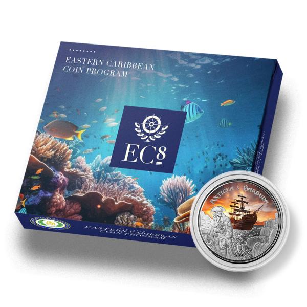 未流通品　アンティグア・バーブーダ　ラム酒船　２０２０年　銀貨　純銀　.999 未流通品 アンティグア・バーブーダ ラム酒船 2020年 銀貨