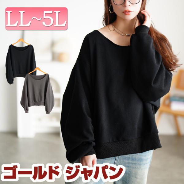 【商品名】 大きいサイズ レディース 深ラウンドネッククロップドプルオーバー【サイズ】LL-3L着丈 63cm 身幅 72cm 肩幅 63cm AH 32cm 袖丈 60cm 裾幅 59cm4L-5L着丈 63cm 身幅 77cm 肩幅 6...