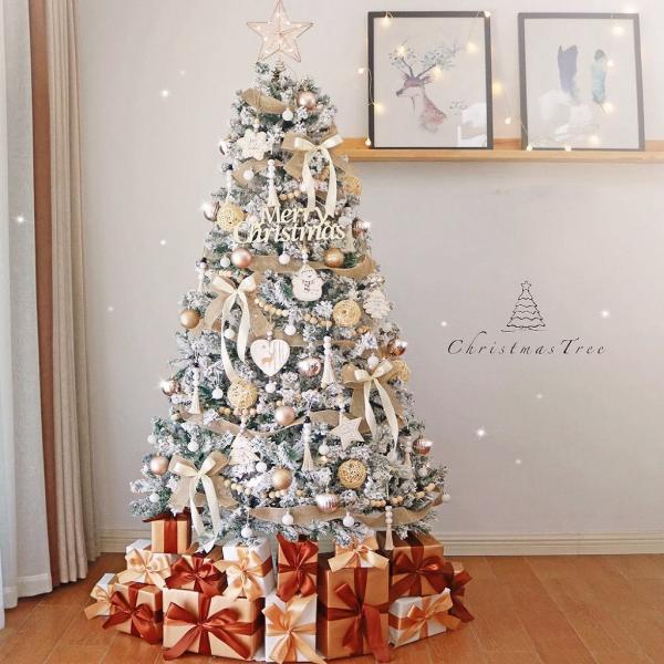 クリスマスツリー 白 オーナメントセット 風 クリスマスツリーの