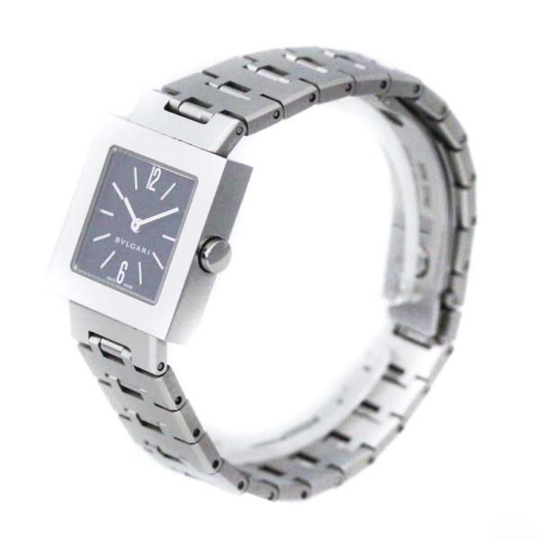 新到着 腕時計 ブルガリ シルバー 腕時計 Sq22ss スクエアフェイス レディース腕時計 クオーツ 送料無料 ファッション Bvlgari クアドラード レディース ブラック文字盤 中古 Ho 2 Cs ゴールドエコヤフー店