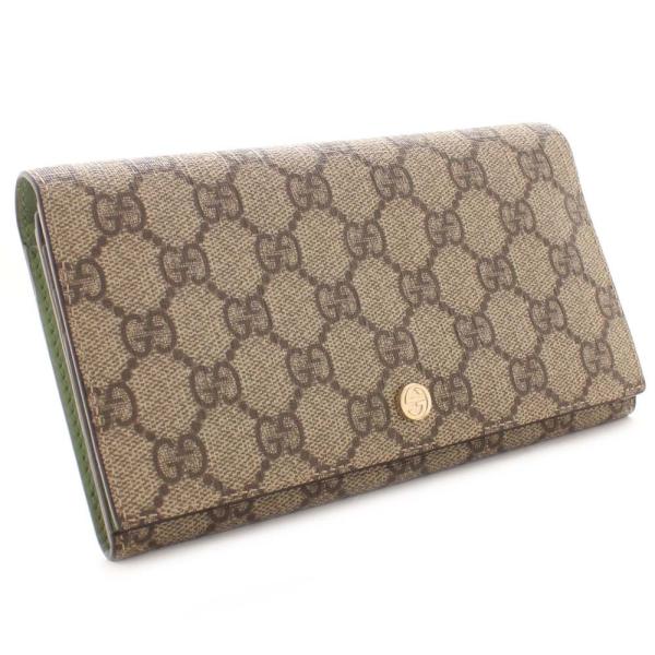グッチ Ggプラス 二つ折り 長財布 レディース Pvc レザー ベージュ 激安通販 中古 Gucci 送料無料 グリーン 2149