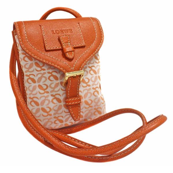 ロエベ ポシェット ショルダーバッグ レディース キャンバス レザー オレンジ 中古 送料無料 Loewe Blognejo Com Br