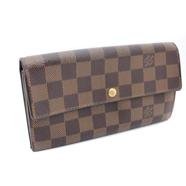 ルイ ヴィトン ポシェット ポルト モネ カルトクレディ 二つ折り ダミエ 長財布 Vuitton 開店記念セール 中古 N ダミエキャンバス レディース ブラウン 送料無料 Louis