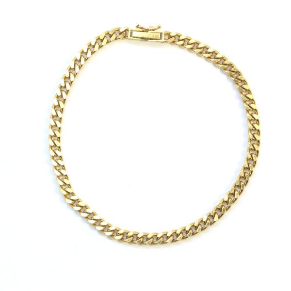 ノーブランド 喜平 2面カット 人気商品 ブレスレット メンズ K18イエローゴールド 送料無料 中古 ゴールド Brand ジュエリー No