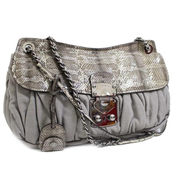 【正規品】MIU MIU マテラッセ クリスタル チェーンバッグ（カメオ） 正規品】MIU MIU マテラッセ クリスタル チェーンバッグ（カメオ