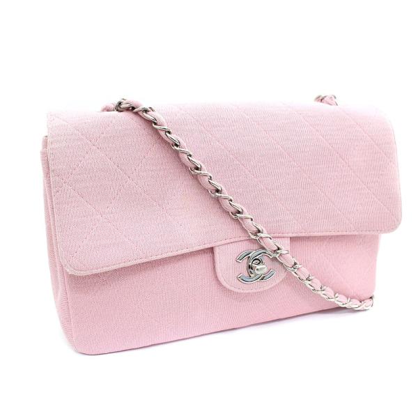シャネル 秋冬新作 ジャージ マトラッセ ココマーク ショルダーバッグ レディース 中古 ピンク 送料無料 Chanel コットン