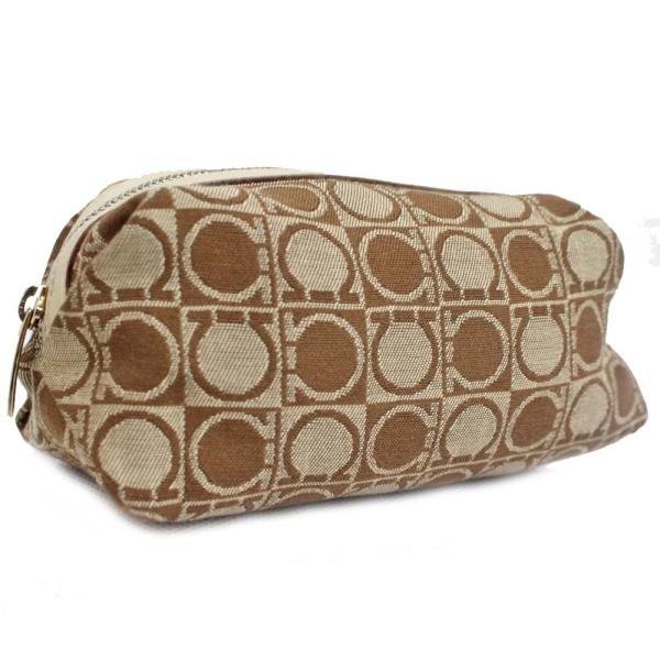 サルヴァトーレフェラガモ ポーチ レディース キャンバス レザー