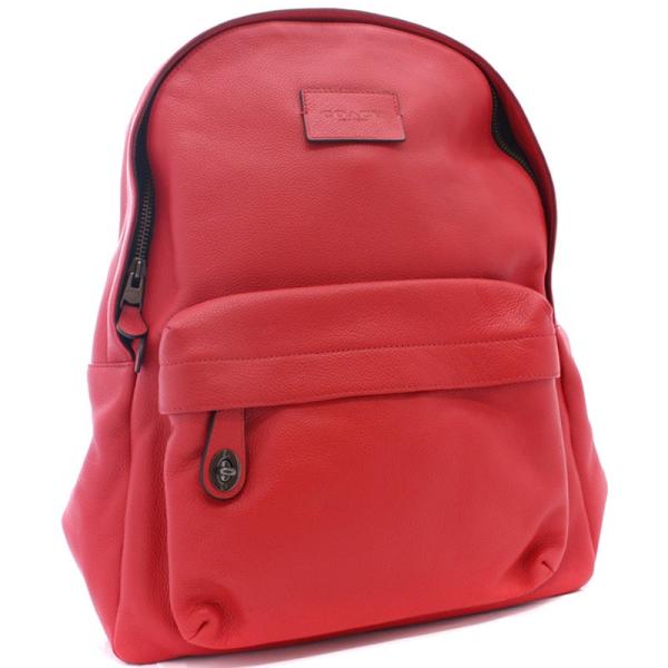 送料無料 Coach コーチ リファインドぺブル リュックサック メンズ 赤 鞄 レザー レッド スーパーセール 中古