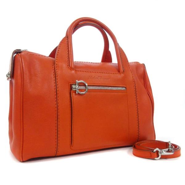 フェラガモ　フィアンマ 2way ハンドバッグ ガンチーニ レザー Salvatore Ferragamo フェラガモ ガンチーニ レザー 2way