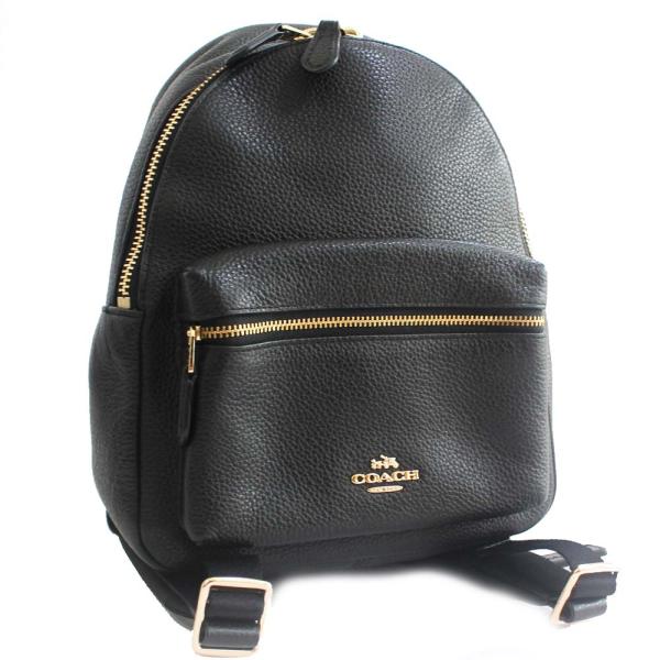 COACH コーチ ミニリュックサック F38263 ブラック ゴールド金具 COACH（コーチ） ロゴ リュック・デイパック レディース 型押しレザー