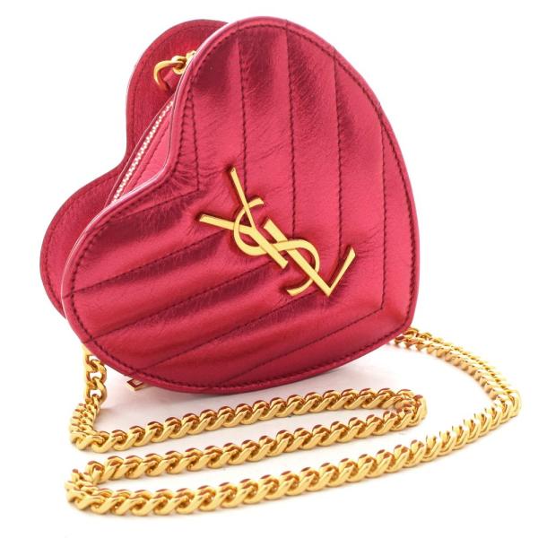 YSL ハート型パーティーバッグ 赤(超美品) goldeco_vv-06462-nt