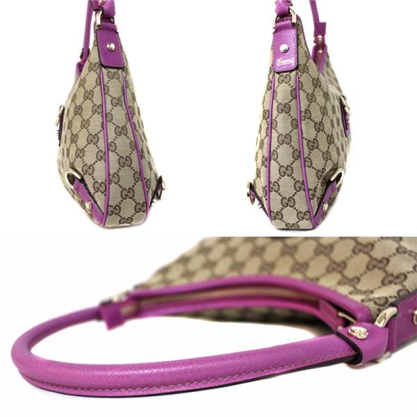 グッチ 待望 Ggキャンバス アビー ワンショルダーバッグ レディース キャンバス Gucci 中古 ベージュ 送料無料 レザー ピンク