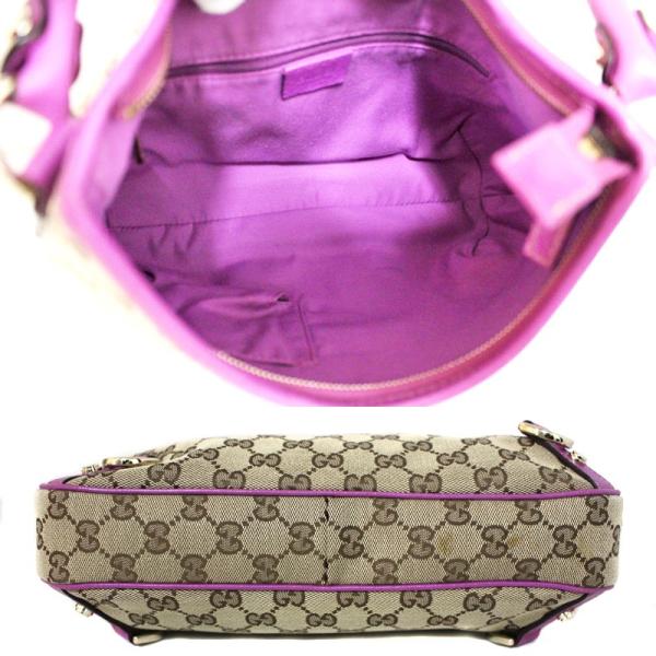 グッチ 待望 Ggキャンバス アビー ワンショルダーバッグ レディース キャンバス Gucci 中古 ベージュ 送料無料 レザー ピンク