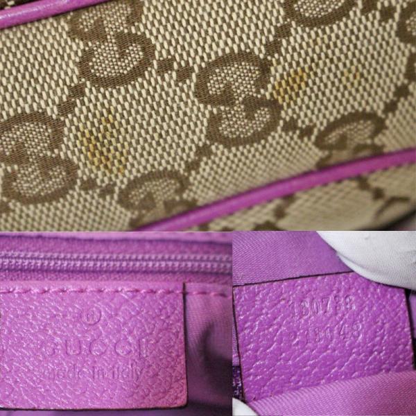 グッチ 待望 Ggキャンバス アビー ワンショルダーバッグ レディース キャンバス Gucci 中古 ベージュ 送料無料 レザー ピンク