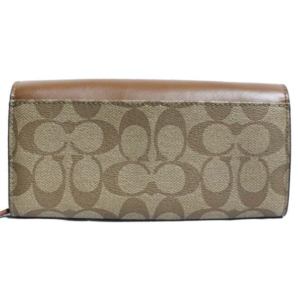 コーチ シグネチャー スリム エンベロープ 二つ折り長財布 長財布 レディース Pvc ブラウン セール 特集 茶色 F レザー 中古 送料無料 Coach