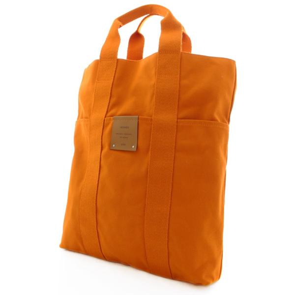 数量限定アウトレット最安価格 エルメス ハワイ フレンチ フェスティバル フールトゥカバス トートバッグ キャンバス 送料無料 オレンジ 中古 レディース Hermes