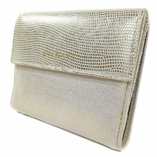 ブルガリ 予約 Limited Edition ラメ 二つ折り財布 レディース Bvlgari ゴールド系 送料無料 中古 レザー