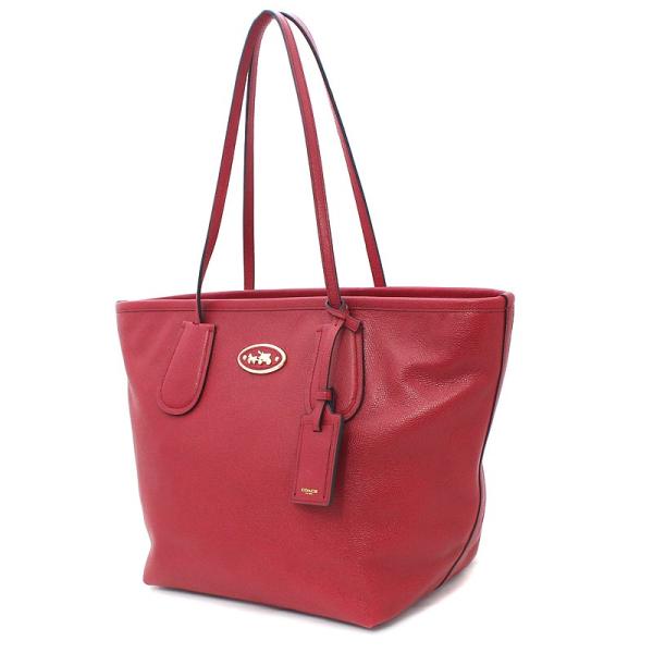 送料無料 Coach コーチ 超特価sale開催 タクシー ジップ トートバッグ レディース 赤 ゴールド金具 レザー レッド 中古 ショルダーバッグ