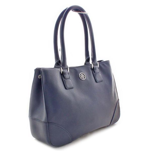 トリーバーチ トートバッグ レディース レザー 激安通販ショッピング ネイビー 中古 送料無料 Burch Tory シルバー金具