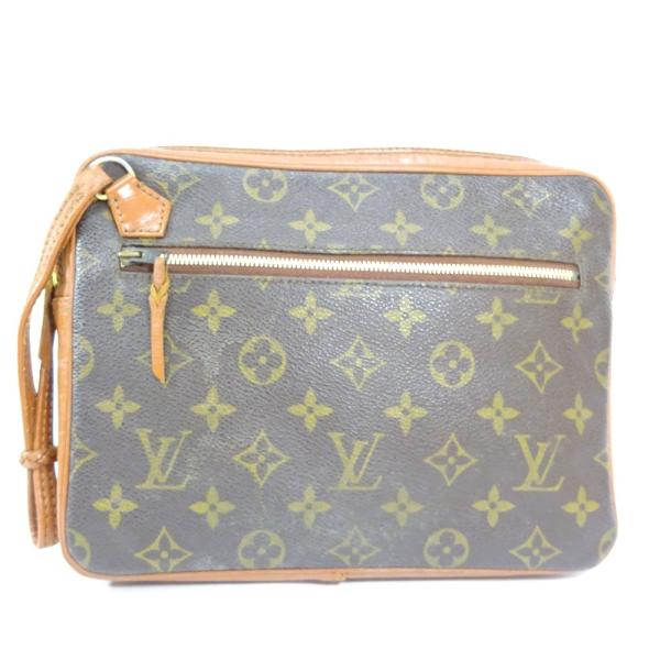 ルイ 爆売り ヴィトン サックスポ ヴィンテージ セカンドバッグ メンズ モノグラムキャンバス Louis 送料無料 レザー Vuitton 中古 ブラウン