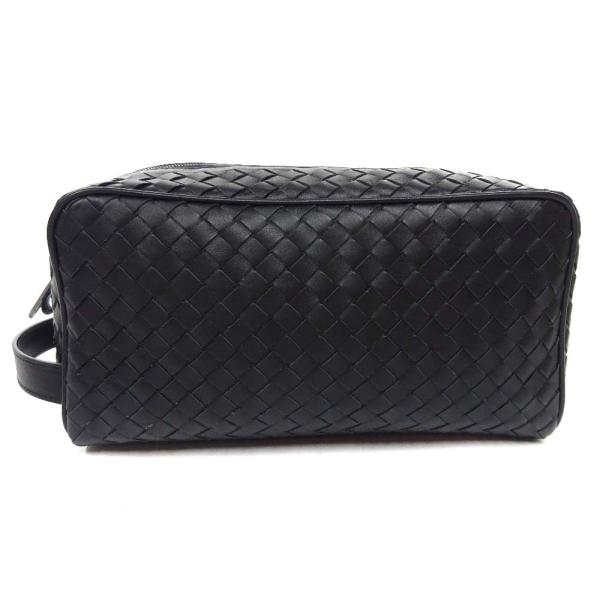 ボッテガヴェネタ イントレチャート セカンドバッグ メンズ レザー 中古 Bottegaveneta モデル着用 注目アイテム ブラック 送料無料