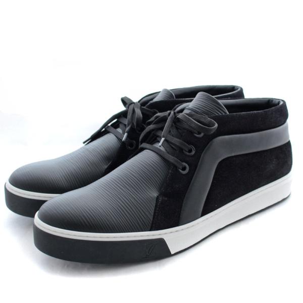 ルイヴィトン エピ ミドルカット スニーカー メンズ 8 1 2サイズ 約27 5cm 送料無料 レザー 売却 スエード 未使用品 中古 1a1n3q Louisvuitton ブラック