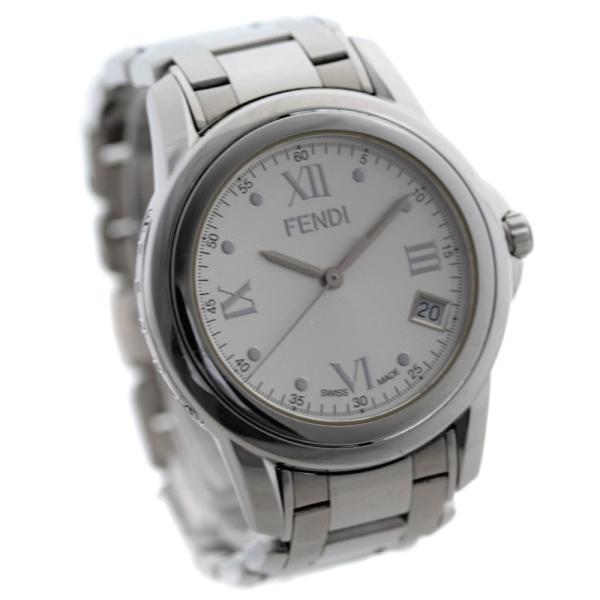 フェンディ ラウンドループ 品質保証 腕時計 メンズ クオーツ F 送料無料 中古 シルバー Fendi