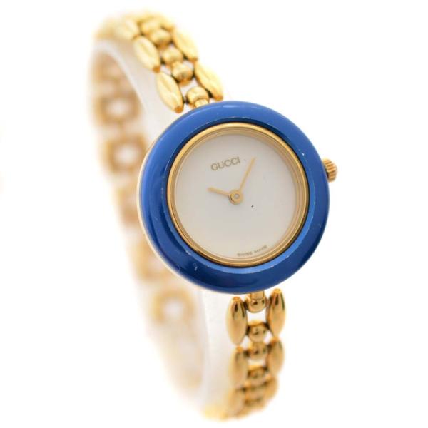 グッチ チェンジベゼルウォッチ 腕時計 レディース クオーツ ホワイト文字盤 ゴールド Al完売しました 黒 赤 青 シルバー 中古 緑 Gucci 送料無料 12 2 11
