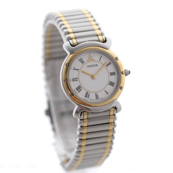 セイコー クレドール コンビ 腕時計 レディース クオーツ 5a70 0040 送料無料 Seiko ゴールド シルバー 中古 注文後の変更キャンセル返品
