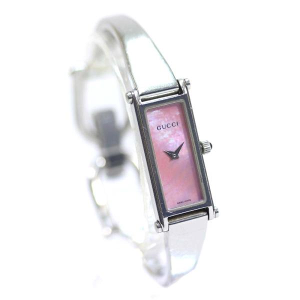 アウトレット グッチ シェル 腕時計 レディース クオーツ ピンク文字盤 1500l 中古 シルバー 送料無料 Gucci ピンク