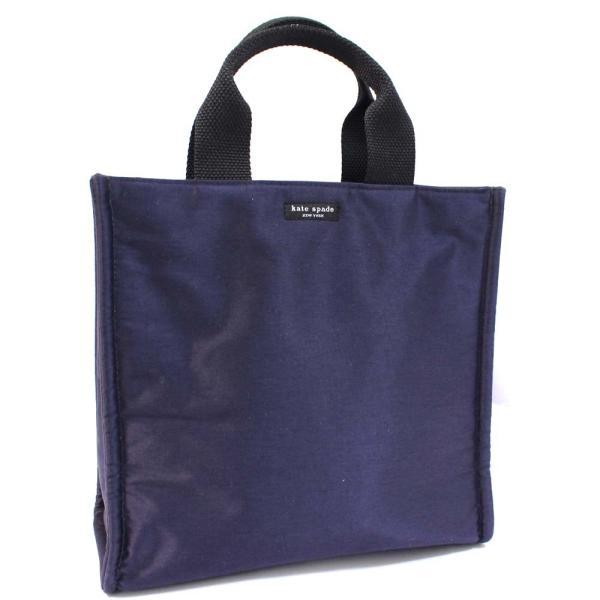 ケイトスペード トートバッグ 今だけ限定15 Offクーポン発行中 ロゴ ハンドバッグ レディース ナイロン 中古 送料無料 Spade Kate ネイビー