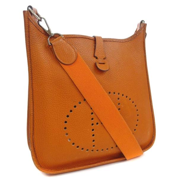 エルメス エブリンpm 新発売 ショルダーバッグ レディース トゴ 送料無料 オレンジ系 Hermes H刻印 中古