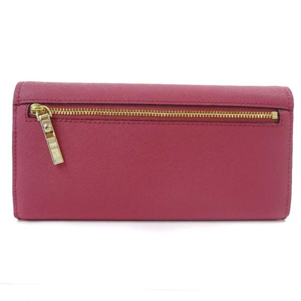 美品 ケイトスペード フラップ お金を節約 長財布 レディース レザー ピンク Pwru6438 Spade 中古 ゴールド金具 Kate 送料無料