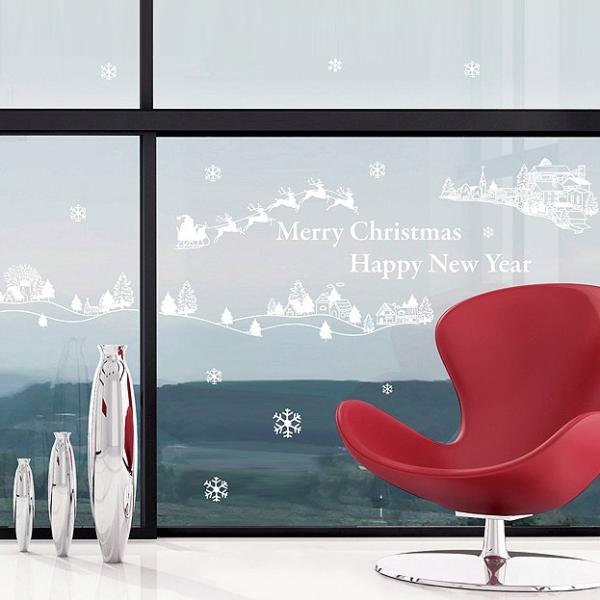 クリスマス ウォールステッカー Merry Christmas Happy New Year シール 北欧 通販