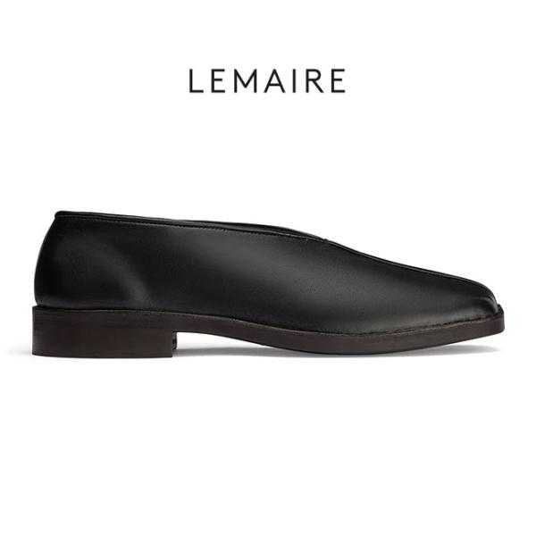 【新品未使用】LEMAIRE レザー　フラット　シューズ LEMAIRE ルメール フラット パイプド スリッパー レザーシューズ