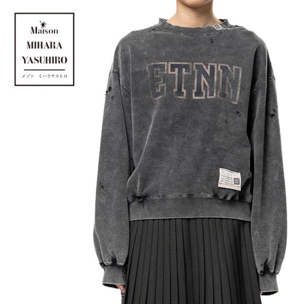 Maison MIHARA YASUHIRO メゾン ミハラヤスヒロ BLEACHED COLLEGE PRINT SWEATSHIRT ブリーチド カレッジ プリント スウェット B17PO552 トレーナー レディース