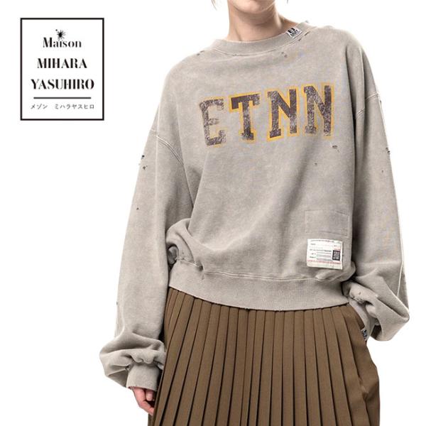 Maison MIHARA YASUHIRO メゾン ミハラヤスヒロ BLEACHED COLLEGE PRINT SWEATSHIRT ブリーチド カレッジ プリント スウェット B17PO552 トレーナー レディース