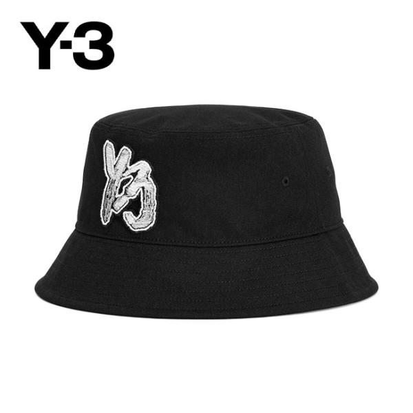 Y-3 ワイスリー ブラッシュロゴ バケットハット IM1081 黒 帽子 メンズ