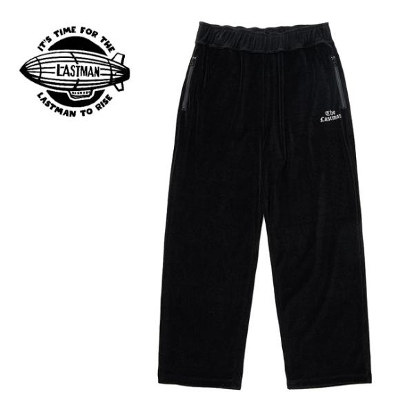 ラストマン LASTMAN 251LM-CT02 VELOUR TRACK PANTS ロゴ刺繍 ベロア トラック パンツ 日本製 ブラック系 S【中古】 LASTMAN ラストマン ベロア トラックパンツ 251LM-CT02 ジャージ 黒