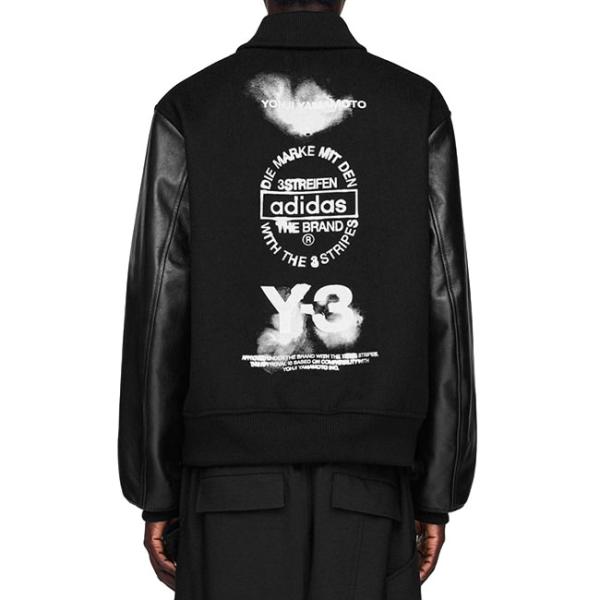 Y-3 ワイスリー レターマンジャケット JX7338 袖レザー スタジャン