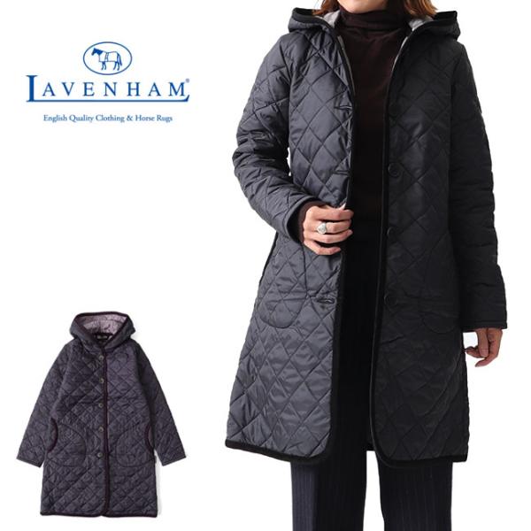 【新品・タグ付】ラベンハム ブラントン 裏ボア フード ロングコート 紺 LAVENHAM（ラベンハム） 別注カラー BRUNDON ブランドン ラブンスター